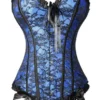 Kiwi-Rata Sexy Bustier Basques Lace Corset Lingerie Top Sets Free G-string (L/UK 10-12, Blue) steampunk buy now online