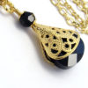 Black Necklace,Choose Color,Briolette Swarovski Crystal 22 K Gold Plated Filigree Cone Bridal Bridesmaids Wedding Jewelry , Black Gold by MartakyArt steampunk buy now online