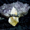 Studded Leather Crystal Necklace - Citrine Scepter by Lunaricsales steampunk buy now online