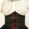 Black Leather Waspie,Steampunk Corset,Pirate Corset, Sexy Corset, Medieval corset by LulunaClothing steampunk buy now online