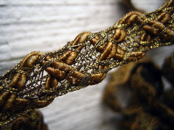 Antique Trim with Metallic Thread Accents (Ref: A-3509 Box 2) by MetallicTrimEmporium steampunk buy now online