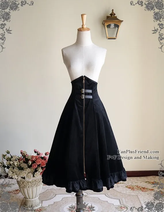 Exclusive Designer Fashion, Neo-ludwig Belle Epoque Gothic Lolita Steampunk Boned Elastic High Waist Heavy Skirt&Big Bow by Fanplusfriend steampunk buy now online