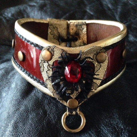 Love Slave Collar II by Surrenderloveleather steampunk buy now online