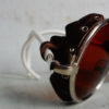 Vintage Round Silver Frame Sunglasses w/ Brown Leather Side Blinders and Brown Lenses; Crossbar; RARE; France; Steampunk by sameKVintage steampunk buy now online