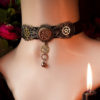 Velvet Steampunk Choker, Gear Necklace, Victorian Steampunk Choker by RedSelena steampunk buy now online