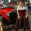 Time Traveler - costume set - Corset, Capris, Shirt, Ruffled Half Skirt, Top Hat - Steampunk - Size M/L by EZorangeDesign steampunk buy now online
