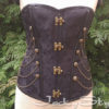 Black Sreel boned Corset Steampunk Stud and Chain Detail Waist Training Corset Gothic Overbust Waist Cincher by JackyStyle steampunk buy now online