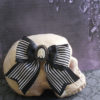 Gothic Lolita hair bow rib cage cameo on a stripe bow by LittleBanshees steampunk buy now online