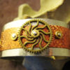 Mixed metal gear steampunk cuff copper and German silver by JanEOjewelry steampunk buy now online