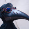 Plague Doctor's Mask Black Red Gills Raven Pavelcraft Steampunk Leather by Pavelcraft steampunk buy now online