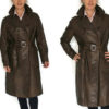 Long chocolate brown leather coat jacket 80s Motorcycle Punk Steampunk Long Leather Coat Retro Leather Disco Era Jacket Howard's Leathers by RelluFindsVintage steampunk buy now online