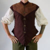 DOUBLET BROWN With STONE Brown - Renaissance Festival Clothing, Medieval Costume, Doublet, Jerkin, Vest, Pirate Coat, High Quality Cotton by zootzugarb steampunk buy now online