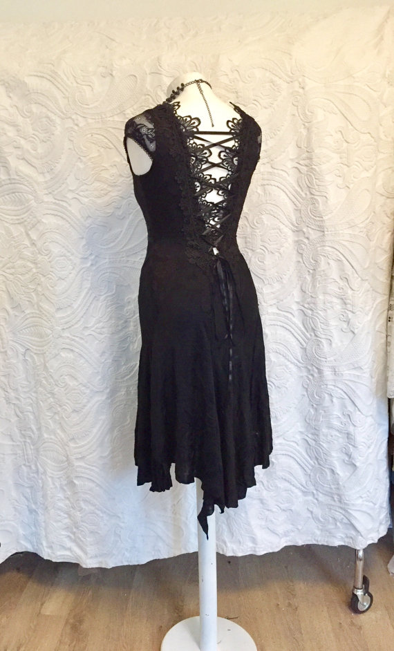 Black wedding dress,Gothic treasure ,vampire scary,New Year dress,womens black dress,Victoria,Goth,sexy black dress, Burlesque, lace up, by RAWRAGSbyPK steampunk buy now online