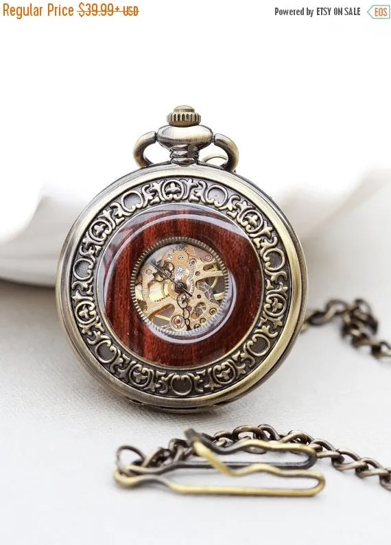 ON SALE Personalized Mens Pocket Watch,Mechanical Pocket Watch,Steampunk Pocket Watch,Pocket Watch Chain,Groom Gift,Groomsmen Gift by emmalocketshop steampunk buy now online