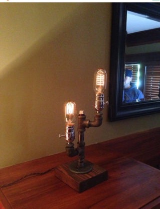 SALE 15% OFF Industrial Lighting - Steampunk Lamp - Table Lamp - Edison Light - Vintage Light - Pipe Lamp - Bedside Lamp - Rustic Lighting - by UrbanIndustrialCraft steampunk buy now online