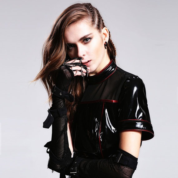 Steampunk Gothic Women Elastic Spider Web Long Gloves Punk Rock Nail Golves by SteelSir steampunk buy now online