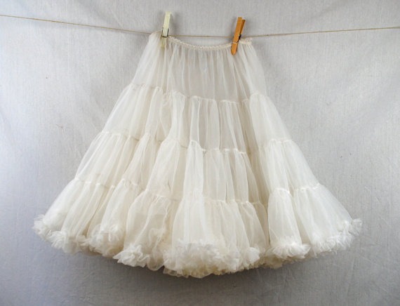 Vintage White Tulle Malco Modes Partners Please Country Western Lace Crinoline Slip - Girls Kids Children by RogueRetro steampunk buy now online