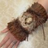 Steampunk Victorian Wrist Cuff Brown Cream Vintage Cameo by SeamsVictorian steampunk buy now online