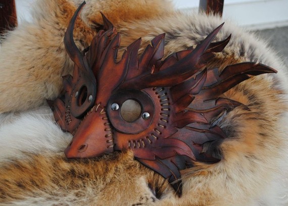 Spliced Owl Leather Mask by EpicLeather steampunk buy now online