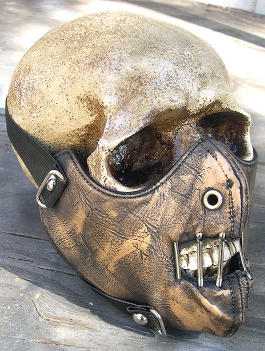 Gold Brass Look Distressed-Look HANNIBAL LECTER Steampunk Dust Riding MASK - A Burning Man Must Have by jadedminx steampunk buy now online