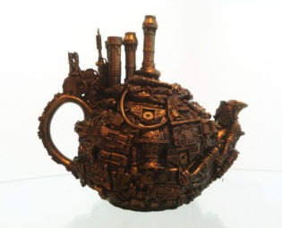 techno steampunk teapot sculpture by richardsymonsart steampunk buy now online
