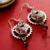 10% off XMAS16 Vintage watch movement Amethyst Swarovski Steampunk Earrings - Steampunk Jewelery * personalized jewelry by SteamRetro steampunk buy now online