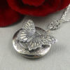 Silver Butterfly locket, butterfly necklace, butterfly jewelry, butterfly Locket, round Butterfly Locket- Butterfly Effect by ManoCelebrates steampunk buy now online