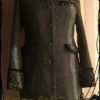 Jacket long coat marbled fabric in shades of black and brown -Steampunk -pirate -lolita - Victorian "Bitter & Sweet " by BitterAndSweet steampunk buy now online