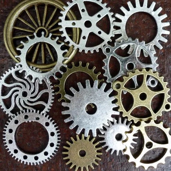 Wholesale Lot 13pcs Steampunk Victorian antique bronze silver gold pocket watch gears charm necklace lot 125 jewelry by UmbrellaLaboratory steampunk buy now online