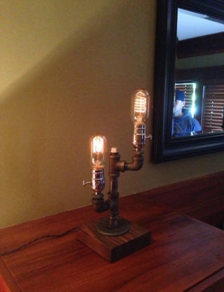 Industrial Lighting - Steampunk Lamp - Table Lamp - Edison Light - Vintage Light - Pipe Lamp - Bedside Lamp - Rustic Lighting - Loft light by UrbanIndustrialCraft steampunk buy now online