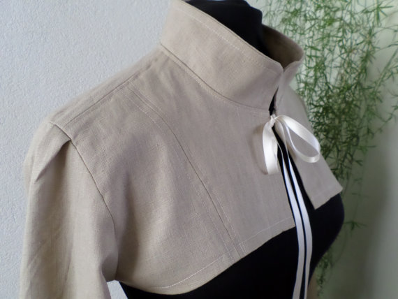 MADE TO ORDER : Sleeved bolero linen, victorian, gothic, linen, steampunk by AvalondesignsNL steampunk buy now online