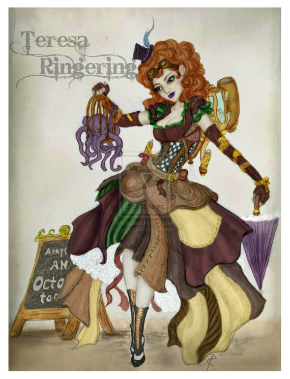 A New Friend - Steampunk Fantasy Art Print by Teresa Ringering by ShirelingArtworks steampunk buy now online