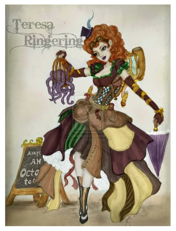 A New Friend - Steampunk Fantasy Art Print by Teresa Ringering by ShirelingArtworks steampunk buy now online