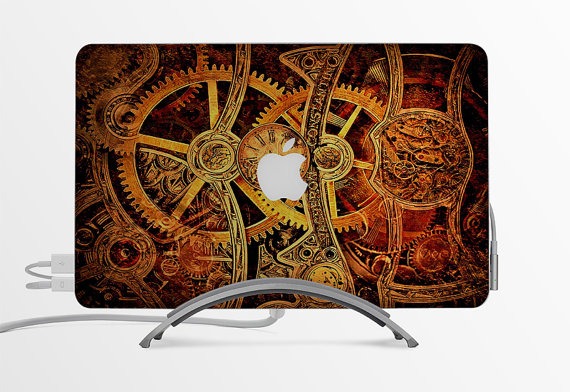 Macbook Decal / Custom Creative Sticker / Computer decoration / Gift / Apple logo / Steampunk heart by Papierge steampunk buy now online