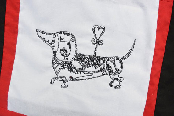 Embroidery Digital File "Steampunk Dog" by NicolaElliott steampunk buy now online