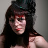 Victorian Green and black, Gothic striped burlesque top hat with veil by SarinaPoppyVintage steampunk buy now online