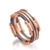 Gold Wedding Band, Men's 18K Rose Gold and Black Diamond Wedding band, steampunk , Wedding ring, black and gold ring, steampunk band, 3D by DoronMeravWeddings steampunk buy now online