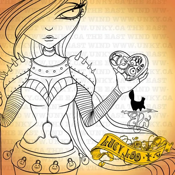 Digital Stamp- Lucy Loo 'Over the Rainbow' -300dpi jpeg/png files-MAC0104 by theeastwind steampunk buy now online