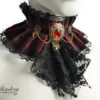 Red Steampunk Choker with red glass crystal and fairy - Steam Victorin fantasy collar, Red Wedding necklace, Red choker with black jabot by Vilindery steampunk buy now online Red Steampunk Choker with red glass crystal and fairy - Steam Victorin fantasy collar, Red Wedding necklace, Red choker with black jabot by Vilindery steampunk buy now online