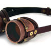 STEAMPUNK GOGGLES brown leather copper patina brass QUAD by MannAndCo steampunk buy now online