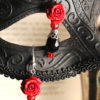 Gothic Red Roses & Black Crystals Earrings by FallnAngelCreations steampunk buy now online