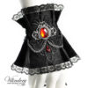 Little black vampire cuff bracelet - Red glass crystal cameo, Elegant dark anime fashion, Cute Dracula lady cosplay, Bloody red design by Vilindery steampunk buy now online