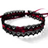 Lace Choker Black | Burgundy Dark Red Satin Ribbon & Satin Bow | Gothic Wedding Victorian Burlesque Cosplay Vampire Cabaret Goth Emo | Briar by ZenAndCoffee steampunk buy now online