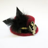 ooak STEAMPUNK burgundy wolf skull mini top hat by catamation steampunk buy now online