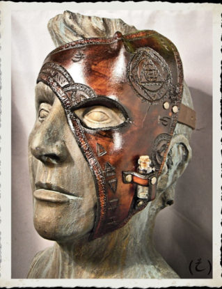 Brown leather half mask - Alchemist - by ILeatherCraft steampunk buy now online