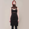 Brown steampunk dress and leather face mask, Chains and full face mask, Cosplay outfit, steampunk mask, fetish dress, chains dress by MASQfashion steampunk buy now online