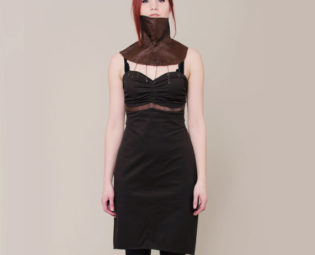 Brown steampunk dress and leather face mask, Chains and full face mask, Cosplay outfit, steampunk mask, fetish dress, chains dress by MASQfashion steampunk buy now online