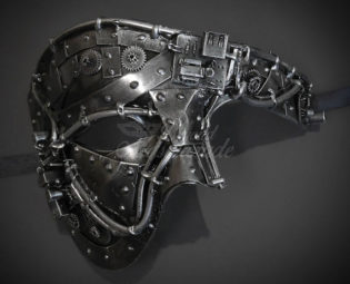 Masquerade Mask for Men, Steampunk, Steampunk Masquerade Mask, Phantom Mask, Half Face Mens Masquerade Mask, Steampunk Accessorie - Silver by 4everstore steampunk buy now online