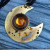 SALE Steampunk Men's Necklace, Amber Colored, Steampunk Jewelry, Women's Necklace, Moon Necklace, Men's Jewelry, Unique Jewelry, Choker by RetroHippieUnlimited steampunk buy now online