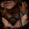 Handmade brown leather neck corset by Goussette steampunk buy now online